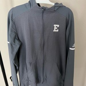 Large Grey Eastern Michigan University Adidas Zip Up Jacket